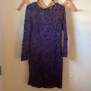 Purple evening dress